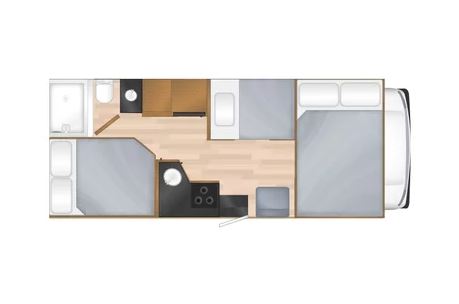 Dentro do motorhome a noite